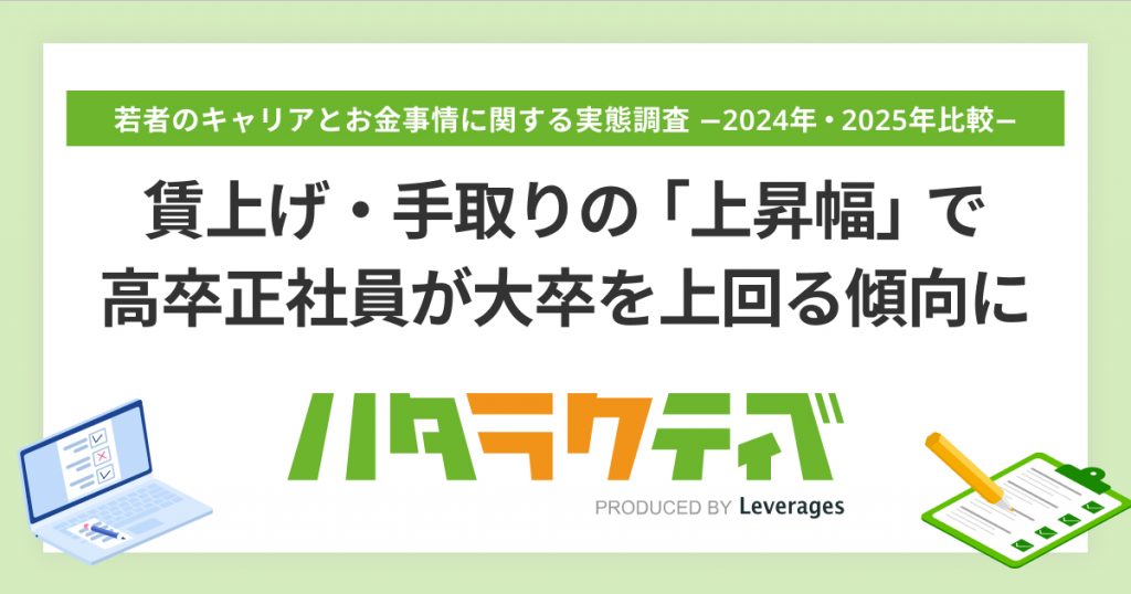 賃上げ・手取りの「上昇幅」で高卒正社員が 大卒を上回る傾向に
