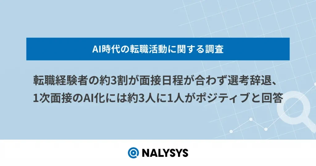 転職経験者の約3割が面接日程が合わず選考辞退、1次面接のAI化には約3人に1人がポジティブと回答