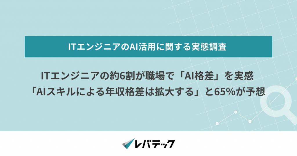 ITエンジニアの約6割が職場で「AI格差」を実感、「AIスキルによる年収格差は拡大する」と65％が予想